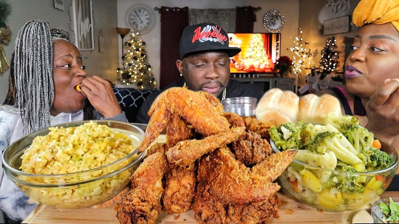 PEOPLE THINK NANA AND I PICK ON CLIFF..YEAH RIGHT!|FRIED CHICKEN WINGS| MUKBANG EATING SHOW!!