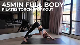 45MIN FULL BODY PILATES TORCH | Intermediate Pilates workout with yoga block