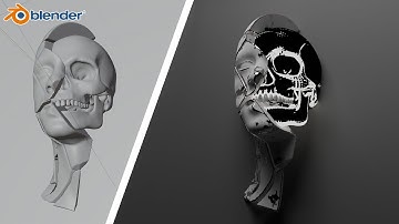 Cell Fracture Abstract Face Render | Made in Blender Cycles | Timelapse - 3