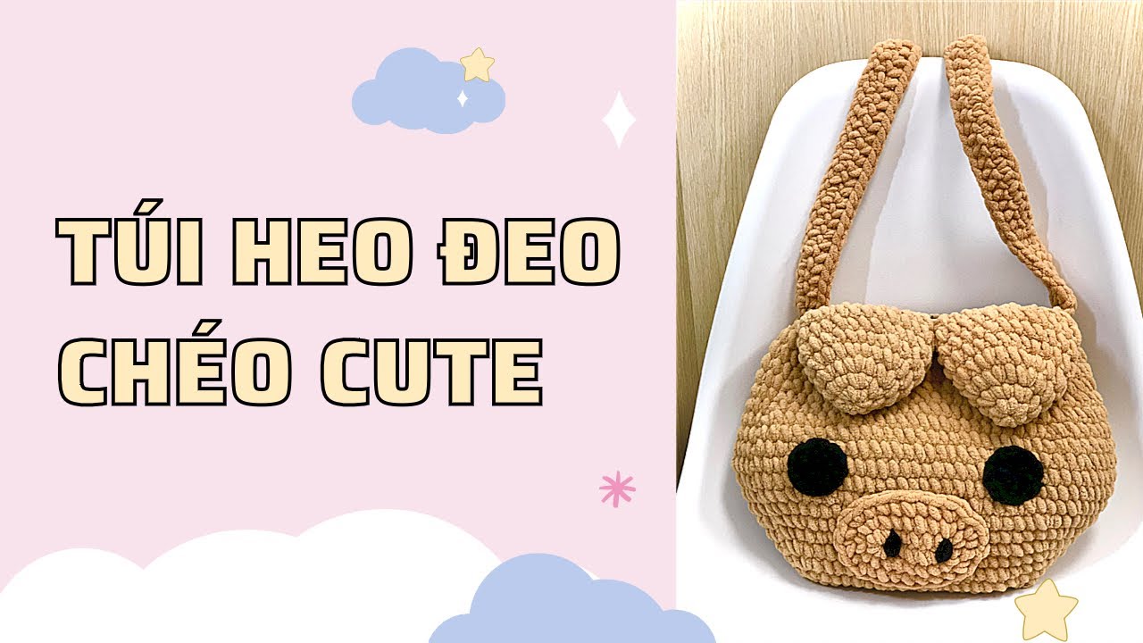 Móc túi heo đeo chéo cute - youtube
