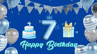 1 HOUR Happy 7th Birthday Banner with Birthday Party Music