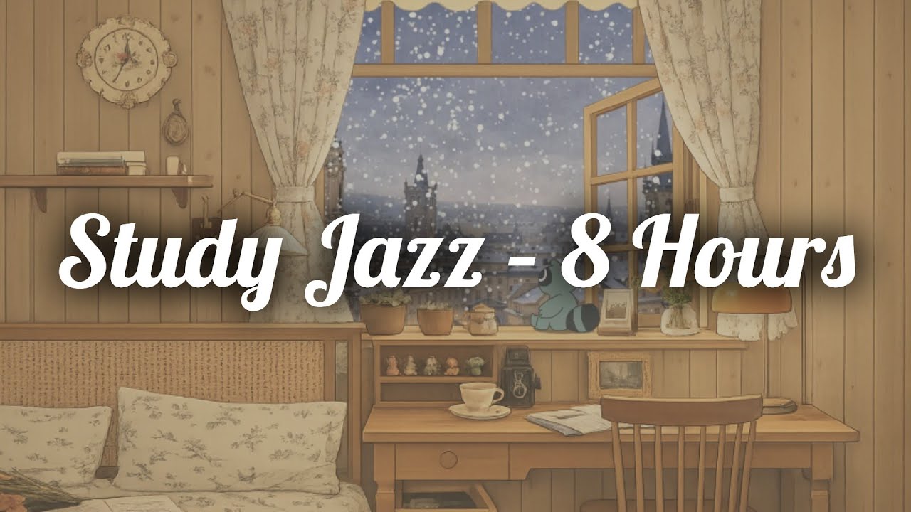 Winter Study Jazz Calm Focus by the Window (8 Hours)