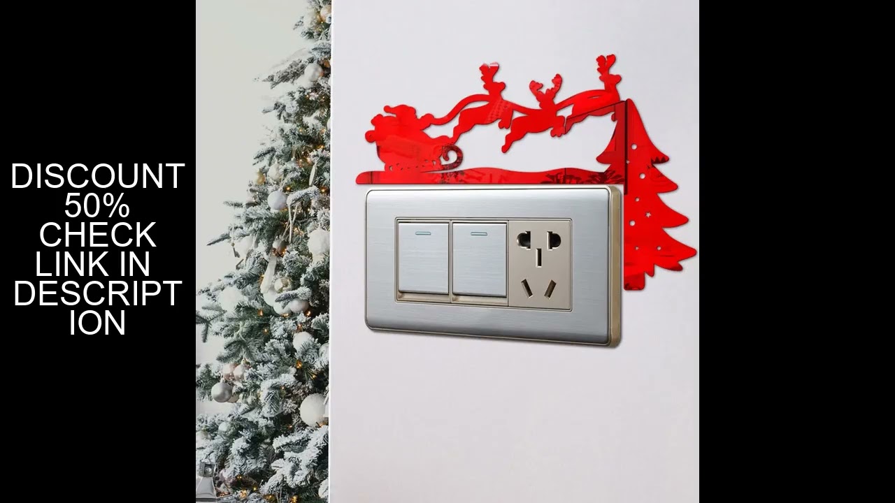 4pcs Santa Stickers Christmas Light Switch Decor Acrylic Elk Design Home Decoration Party Decals Xma