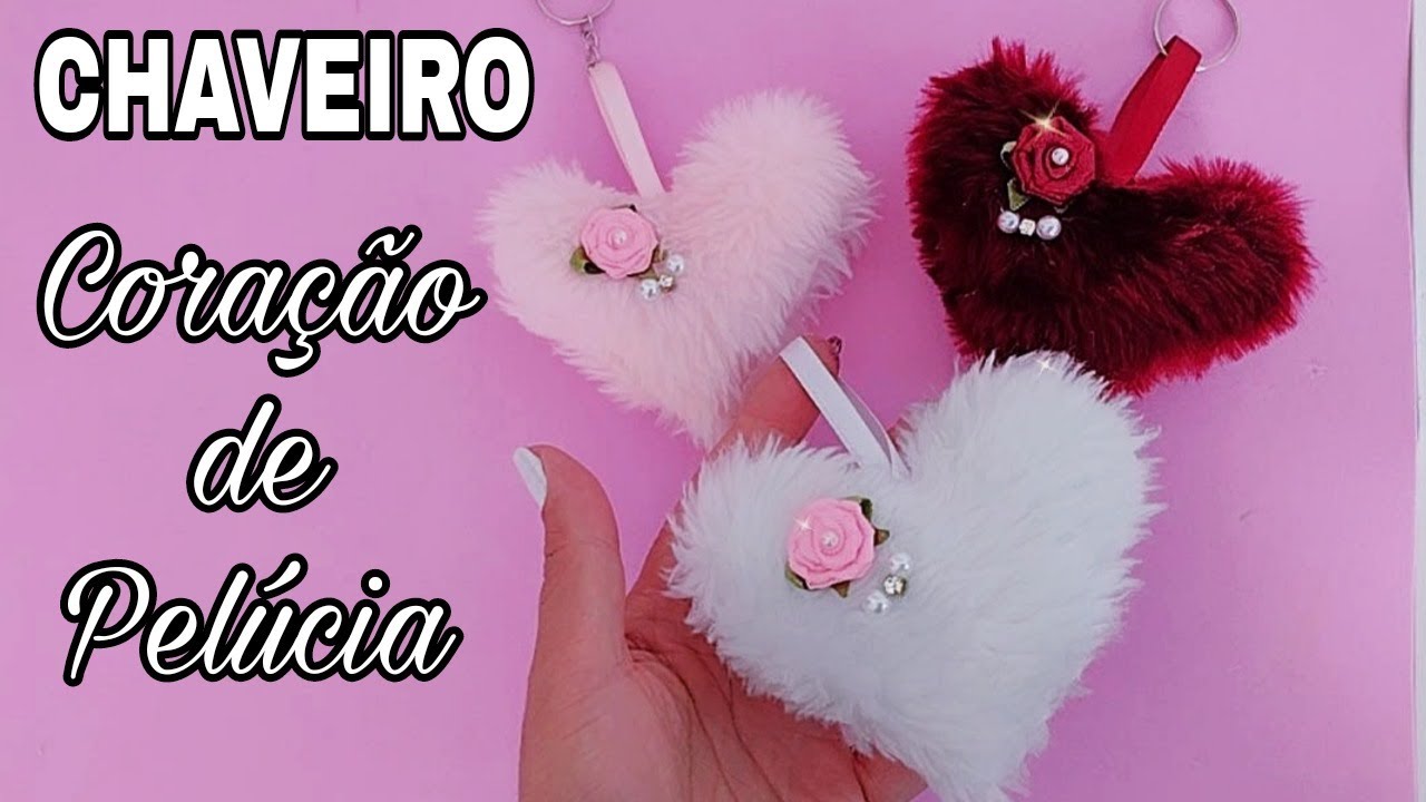 DIY- CHAVEIRO CORAÇÃO PELÚCIA| 😍 MUITO FÁCIL VENDA MUITO RENDA EXTRA.