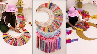 Diy room decor ideas - colourful wall hanging #diy #girl #roomdecor #wallhanging