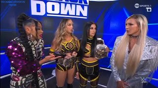 Bianca Belair, Sonya Deville, Chelsea Green \& Charlotte Flair Backstage: SmackDown July 28 2023