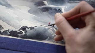 Watercolor of Wolverine Peak Anchorage Alaska