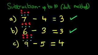 Subtraction - Numbers up to 10 (Dot Method)