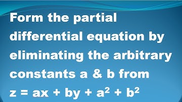 Formation of Partial Differential Equation by elimination of arbitrary constants # Problem in Tamil
