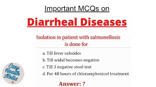 Diarrheal diseases questions with answers।। Important mcqs
