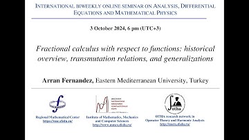 Seminar on Analysis, Differential Equations and Mathematical Physics - Arran Fernandez