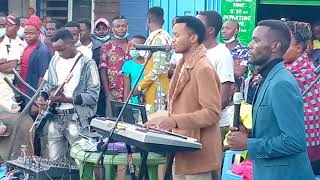 Chris ndonye performing at bus park kitui market(1)