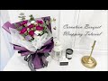 How to wrap Carnation Bouquet with Korea Wrapper & Tissue Woven Wrapper || 康乃馨花束包装 || 花藝教學