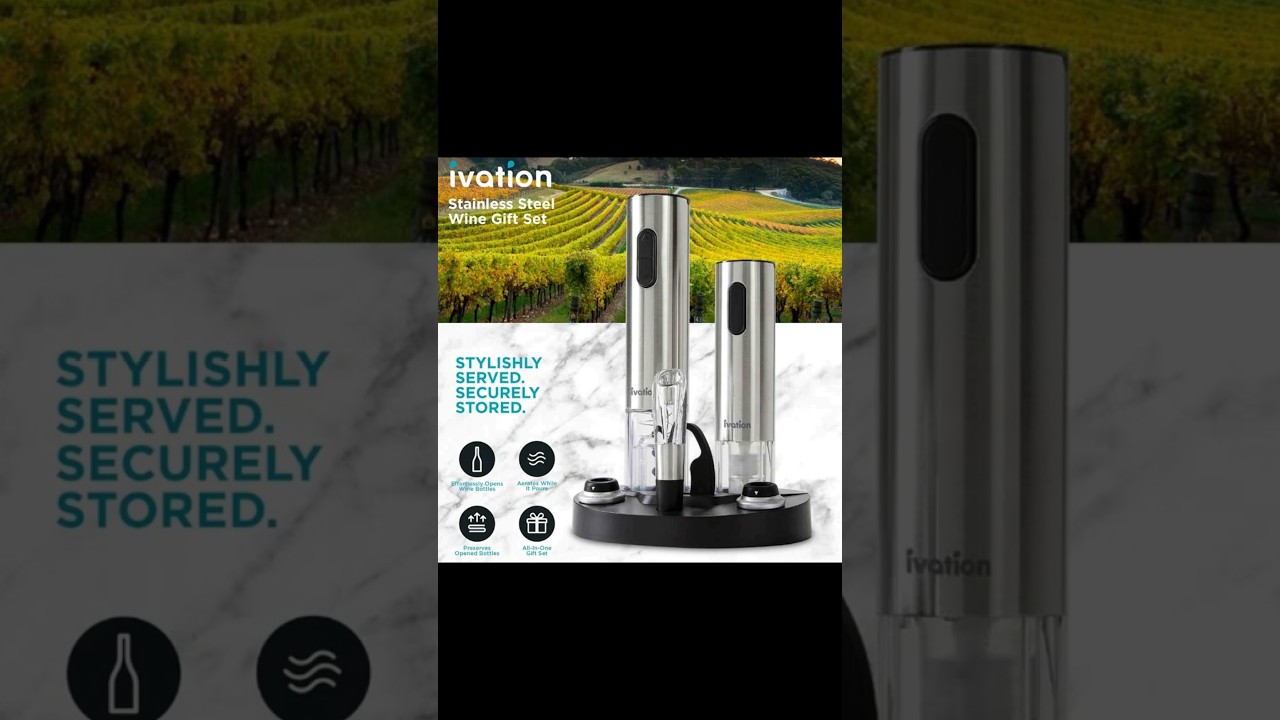 Ivation Electric Wine Gift Set - Includes Electric Bottle Opener