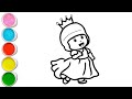 Cute Pocoyo Princess Drawing, Painting and Coloring For Kids and Toddlers_ How to Draw Princess