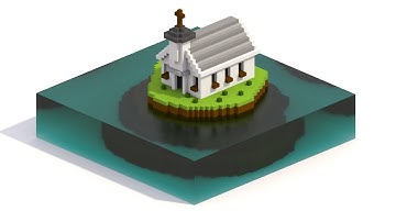 Magicavoxel - Church Island [Speed Art]