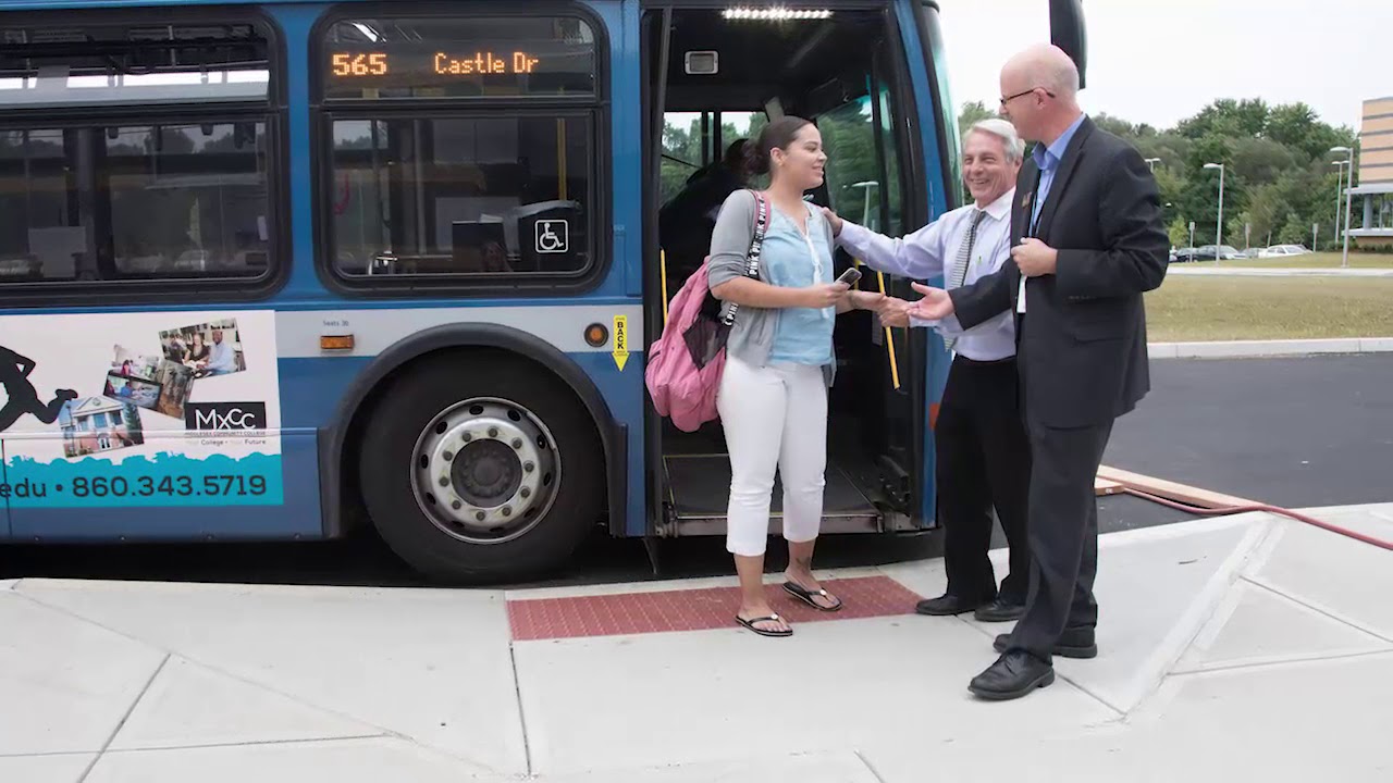 Senator Suzio interviews Dr Steven Minkler of MxCC at the new Platt/MxCC campus in Meriden 8-29-17