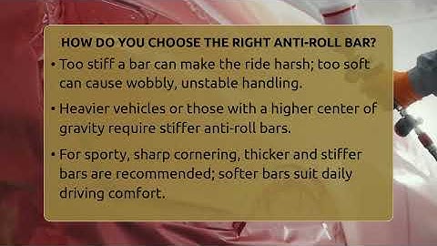 How Do You Choose The Right Anti-roll Bar? - Car Performance Pros