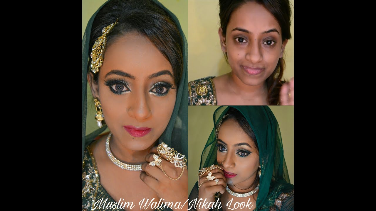 Indian Muslim Bridal Nikah Walima Makeup Tutorials DIY Green N