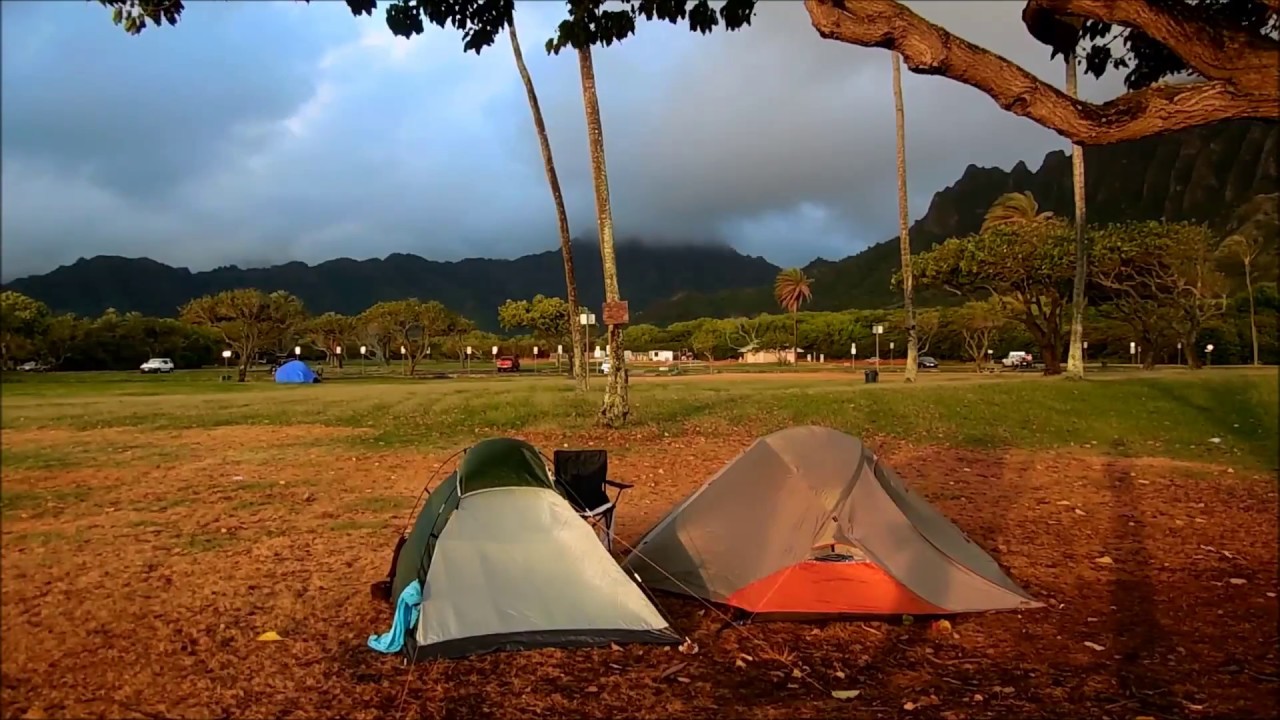 howzitboy hikesCamping at Kualoa beach park YouTube
