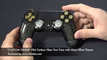 PS4 Carbon Fiber "Mass Effect" Theme Custom Controller by Gimika.com
