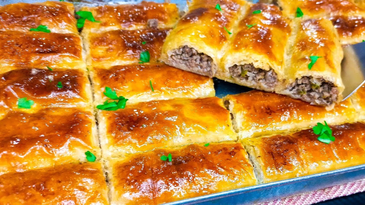 بلفة جلاش وبثوانى اعمليه❗البوريك التركي باللحمة المفرومة أحلي فطار تقدميه🌙بطعم يشرفك في العزومات