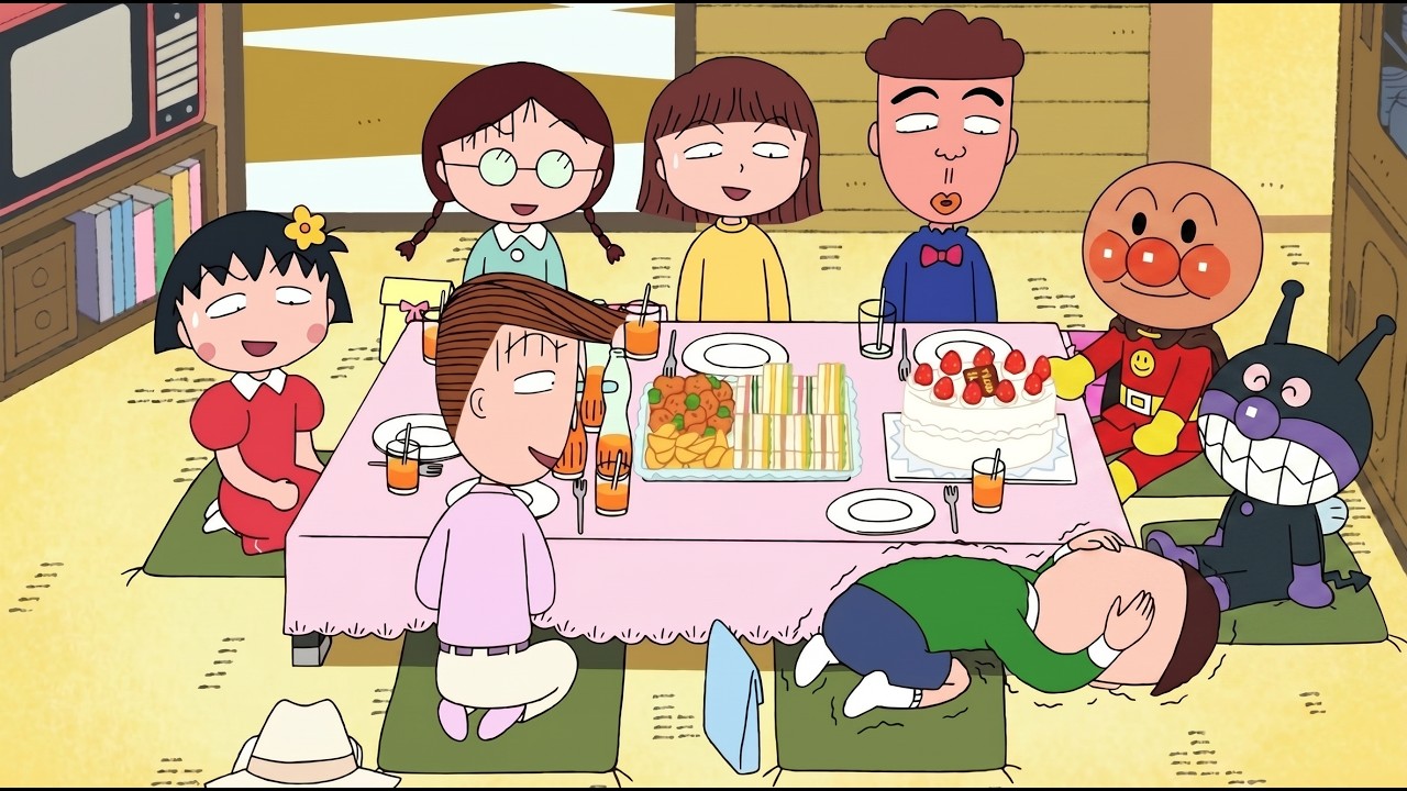 アンパンマンがちびまる子ちゃんの世界に入り込む夢のコラボ / Anpanman jumps into the world of Chibi Maruko-chan