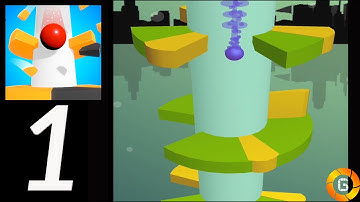 🔵 HELIX JUMP | Reach The Bottom Of The Tower! | Gameplay Walkthrough | Level 1 - 5 (iOS, Android)