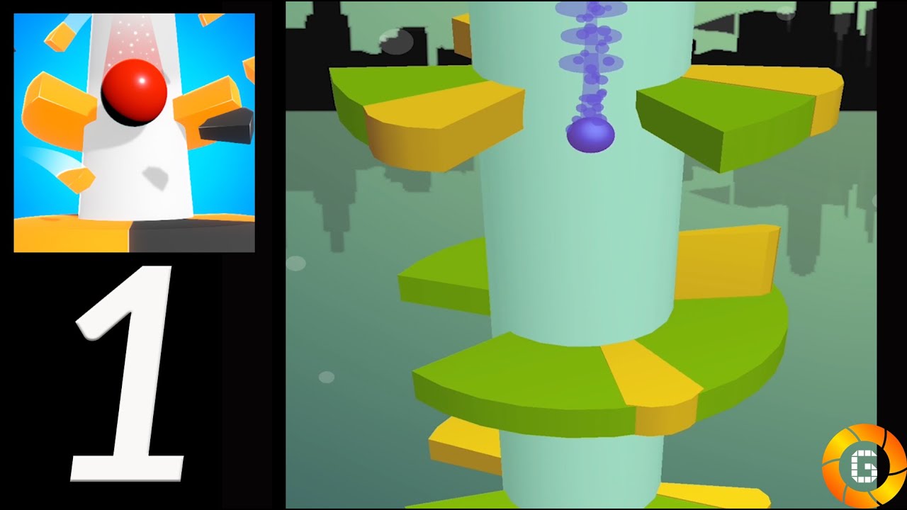 🔵 HELIX JUMP | Reach The Bottom Of The Tower! | Gameplay Walkthrough | Level 1 - 5 (iOS, Android)