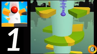 🔵 HELIX JUMP | Reach The Bottom Of The Tower! | Gameplay Walkthrough | Level 1 - 5 (iOS, Android) screenshot 5