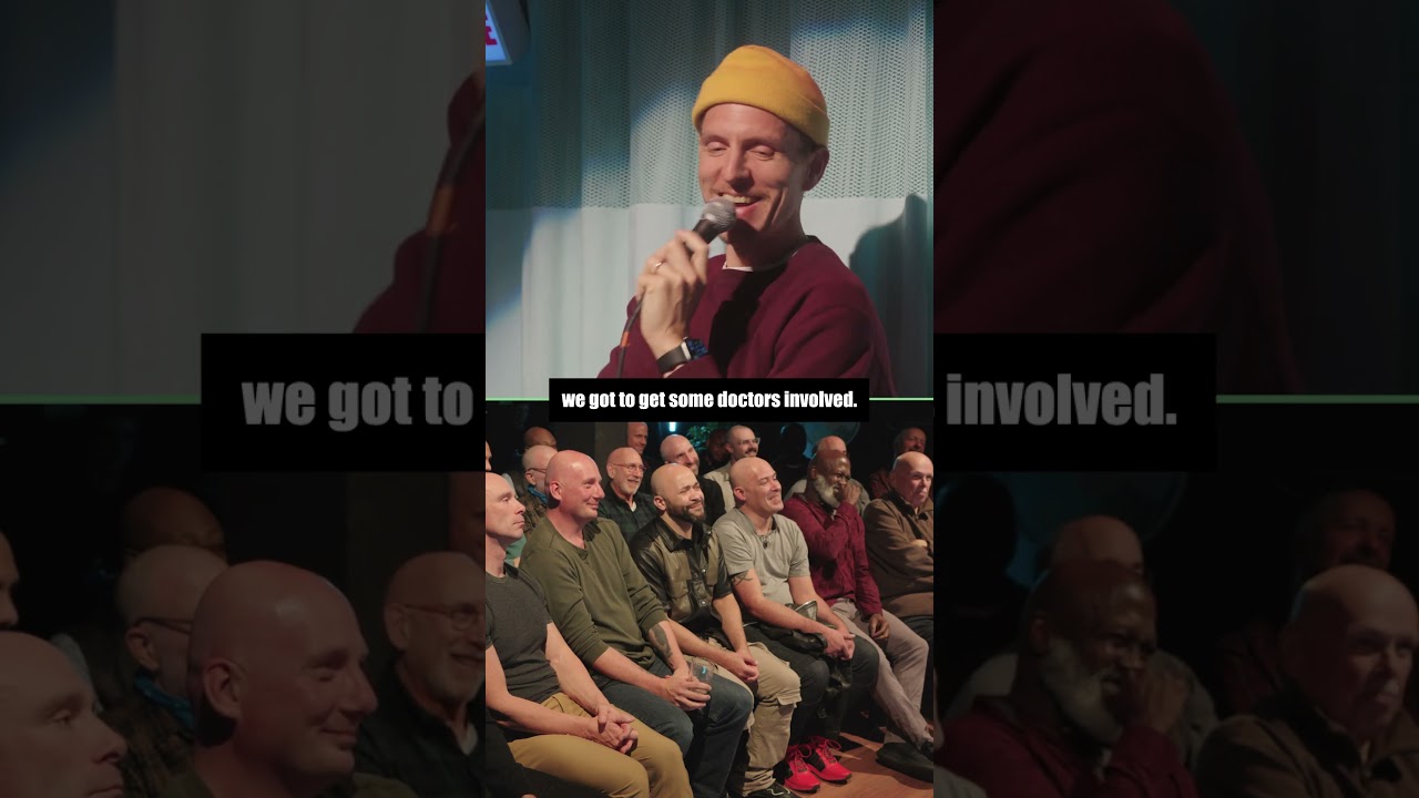 Andy Haynes Gets Vulnerable with an Audience of Bald Men