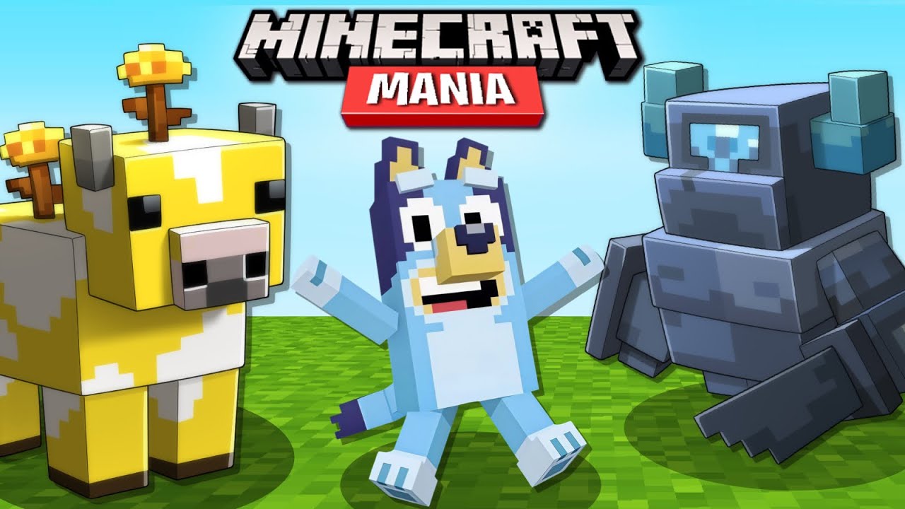 Minecraft Manía - Vaca DORADA, Bluey, Mini Pekka