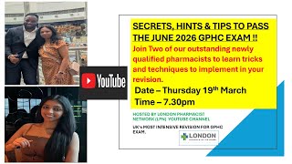 SECRETS, HINTS & TIPS TO PASS THE JUNE 2026 GPHC EXAM WITH FLYING COLOURS !!