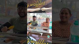 Hardworking Couple Selling Waffle on Surat Street 🥺😥#streetfood #couplegoals #viral #waffle #short