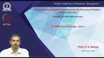 cy12-noc19 lec16 3D NMR Spectroscopy – part I