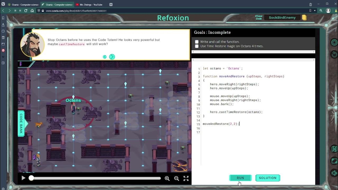 Ozaria - Javascript - Chapter 4 - Module 3 - Refoxion - YouTube