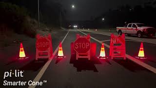 pi-lit® Smarter Cone Taper System - DOT Maintenance Night Closure