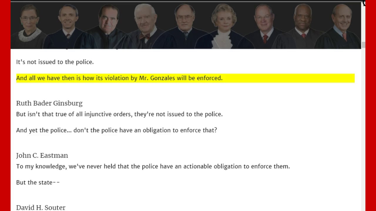 Castle Rock v Gonzales US Supreme Court Rules Police Have No Duty To