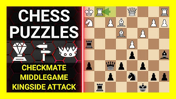 Chess Puzzles to Practice. Themes: Checkmate, Middlegame, Kingside attack. Learn Chess