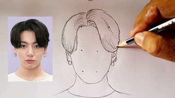 How to draw BTS Jungkook drawing 💜
