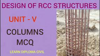 Design of RCC structures| Tamil| Unit-5- . Column Design - MCQ -1| Diploma Civil