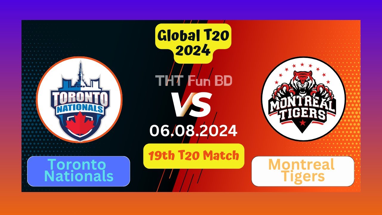 Toronto Nationals Vs Montreal Tigers | MT v TN | Global T20 Live Score Streaming & Updates 2024