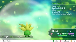 043 Oddish Shiny 02 Pokemon Let's Go Route 25.