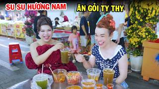 Su Su Huong Nam reviews Ty Thy Vlog's Papaya Salad at the Rach Gia Fair