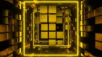 The Gold Cubic Entity: A Neon Tunnel VJ Loops #gold #vjloops #abstract #tunnel #dj #neon