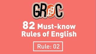 Correct Usage of Grammar: Rule - 02