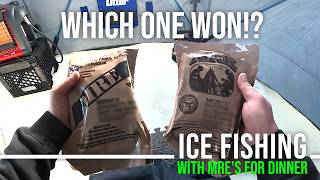 Ice Fishing & MRE Taste Testing | Fish Caught!