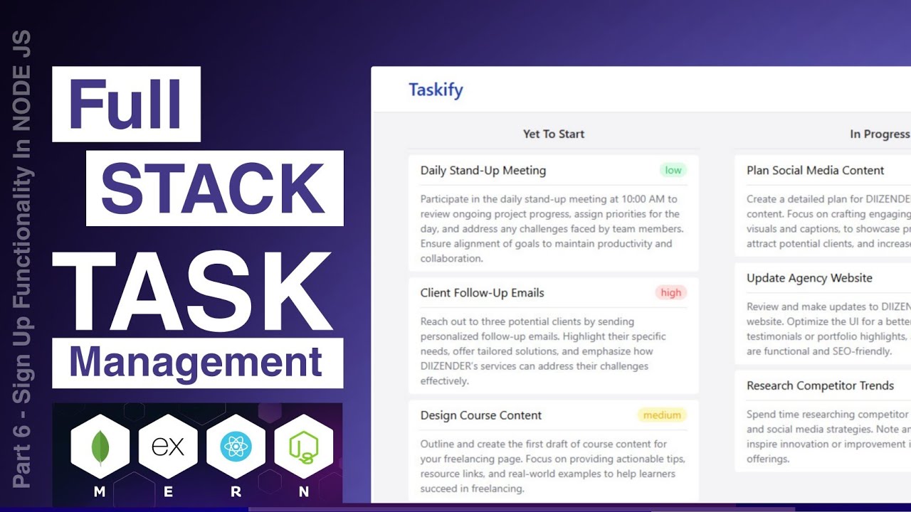 Part 6 - Taskify | Signup Functionality in Node JS   | MERN Stack Task Management App