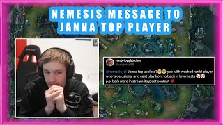 Nemesis MESSAGE to JANNA TOP Player 👀