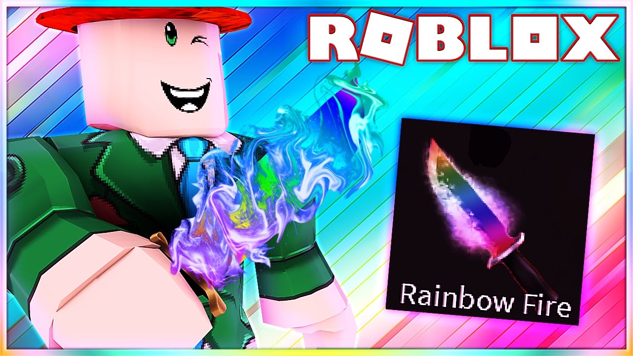 New Limited Rainbow Fire Knife Effect Murder Mystery 2 Roblox - limited zachary zaxor roblox